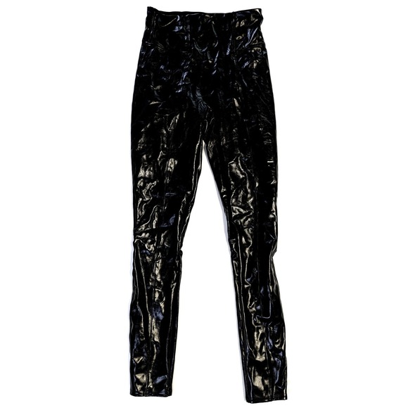 SPANX Pants - Spanx Faux Leather Patent Leggings Black High Waist Shiny Tall Medium M/M